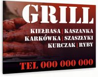nadruk UV TABLICZKA reklamowa aluminiowa 40x30 grill kiełbasa kaszanka ryby