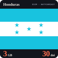 Karta eSIM Internet Honduras 3 GB na 30 dni - bez rejestracji