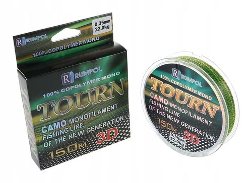 ŻYŁKA Wędkarska 150m RUMPOL CAMO Male 3D Tonąca 0,35mm 22kg Monofilament na Arena.pl