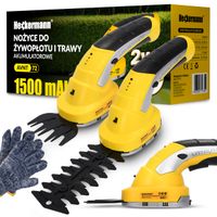 NOŻYCE DO TRAWY ŻYWOPŁOTU AKUMULATOROWE SEKATOR DO KRZEWÓW 1500mAh 7,2V