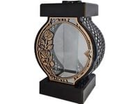 ZNICZ LAMPION NA GRÓB KOŁO DUŻE RTN RAMA RÓŻA ZŁOTO