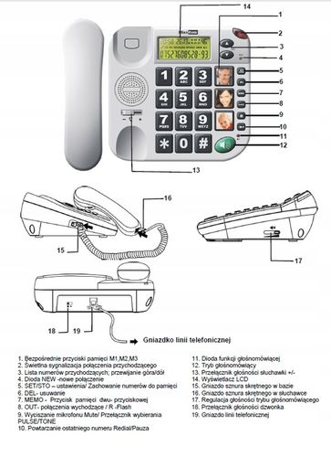 TELEFON STACJONARNY MAXCOM KXT480 DLA SENIORA na Arena.pl