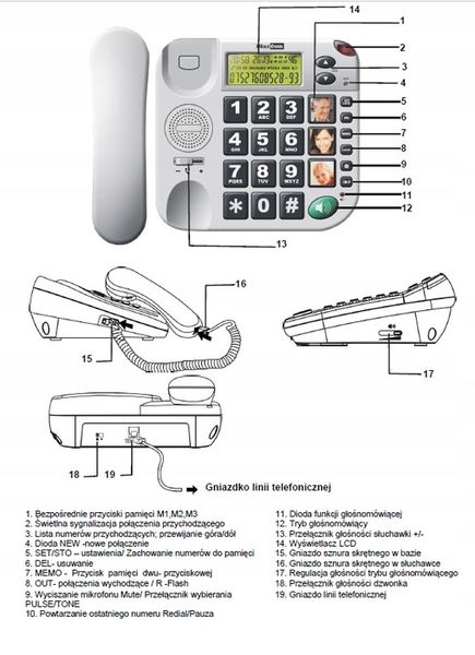TELEFON STACJONARNY MAXCOM KXT480 DLA SENIORA zdjęcie 2