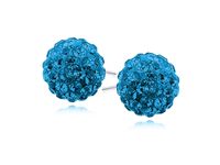 KOLCZYKI WKRĘTKI KULKI SWAROVSKI CAPRI BLUE 12MM