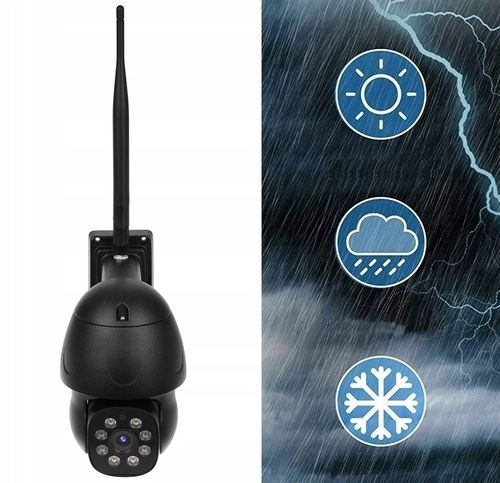 ZEWNĘTRZNA CZARNA BEZPRZEWODOWA KAMERA WIFI OBROTOWA IP 4MPX TUYA SMART DVS na Arena.pl