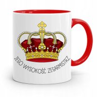 Kubek Czerwony Dla Zegarmistrza Jego Wysokość Z Nadrukiem Ze Zdjęciem