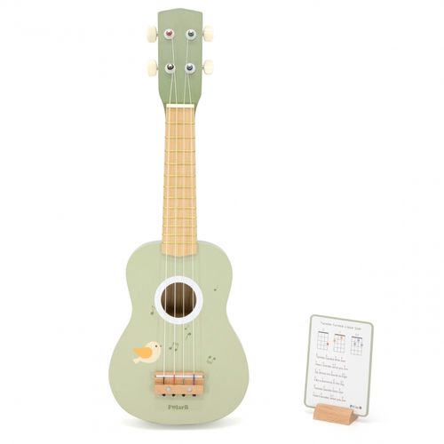 Viga Drewniane Ukulele Gitara Dla Dzieci Zielone Z Nutami na Arena.pl