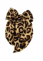 Duża spinka wsuwka kokarda panterka brązowy 20cm