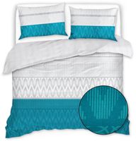 Pościel Z Mikrofibry Turkusowo-Biała 160X200 20767