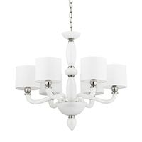 6-ramienny żyrandol klasyczny Newport 8156 na łańcuchu biały