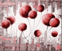 60CM 50CM OBRAZ ŚCIENNY ABSTRAKCYJNE DMUCHAWCE CZERWIENI DRUK PŁÓTNO