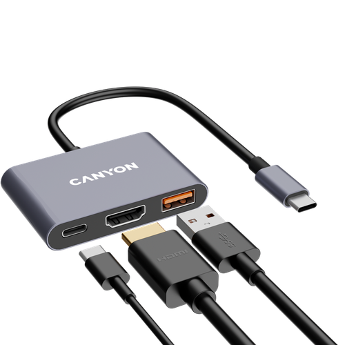 CANYON HUB DS-4 3 w 1 USB-C Szary na Arena.pl