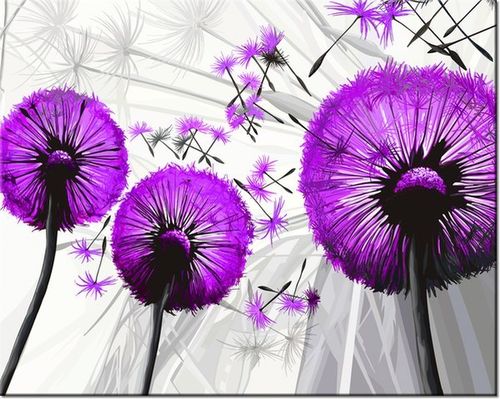 40CM 50CM OBRAZEK ŚCIENNY DMUCHAWCE FIOLECIE DRUK PŁÓTNO OBRAZ na Arena.pl