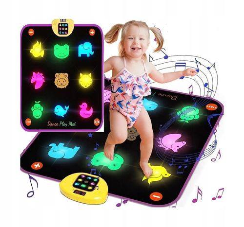 MATA DO TAŃCZENIA MUZYCZNA DLA DZIECI INTERAKTYWNA LED BLUETOOTH 5 TRY GRY na Arena.pl