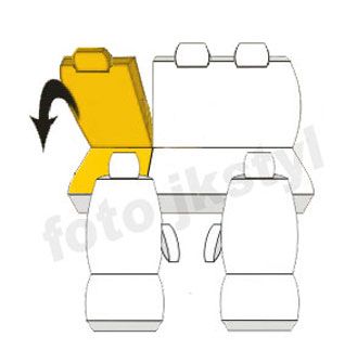 Pokrowce MIAROWE Citroen BERLINGO II Pergeot PARTNER II tył 2/1 08-18r zdjęcie 3