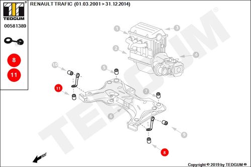 RENAULT TRAFIC TULEJA KOŁYSKI SILNIKA PRZÓD DOLNA na Arena.pl
