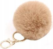 Pompon futrzany do torebki BRELOK futerko torby  B133_Beżowy