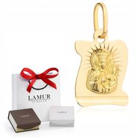 ZŁOTY MEDALIK 585 MATKA BOSKA CZĘSTOCHOWSKA+GRATIS