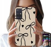ETUI DO SAMSUNG GALAXY A51 - BEŻOWE KOKARDKI WSTĄŻKA MODNE WZORY