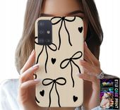 ETUI DO SAMSUNG GALAXY A51 - BEŻOWE KOKARDKI WSTĄŻKA MODNE WZORY