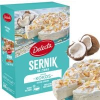 CIASTO SERNIK NA ZIMNO smak KOKOSOWY + KREM O SMAKU ŚMIETANOWYM Delecta