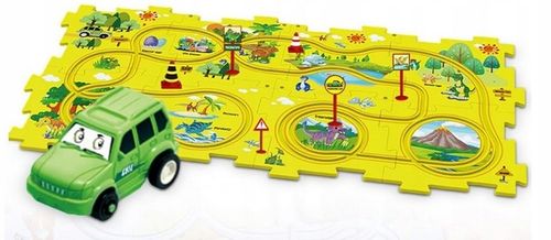 TOR SAMOCHODOWY KREATYWNE PUZZLE DINOZAUR PARK AUTKO 15 el. PUZZLE RAIL CAR na Arena.pl