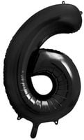 Balon foliowy Cyfra 6, 86cm, czarny XL