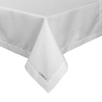 Obrus zdobiony srebrną nicią ELLEN 140X220 biały