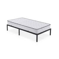 Łóżko z Materacem 100x200 cm Składane Metalowe Rama Łóżka Stelaż Czarne