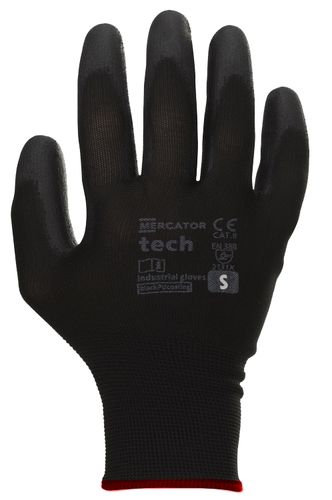rękawice robocze mercator tech black+black pu - s - 120 par na Arena.pl