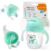 BABYONO Kubek niekapek z obciążoną słomką turkusowy 240ml