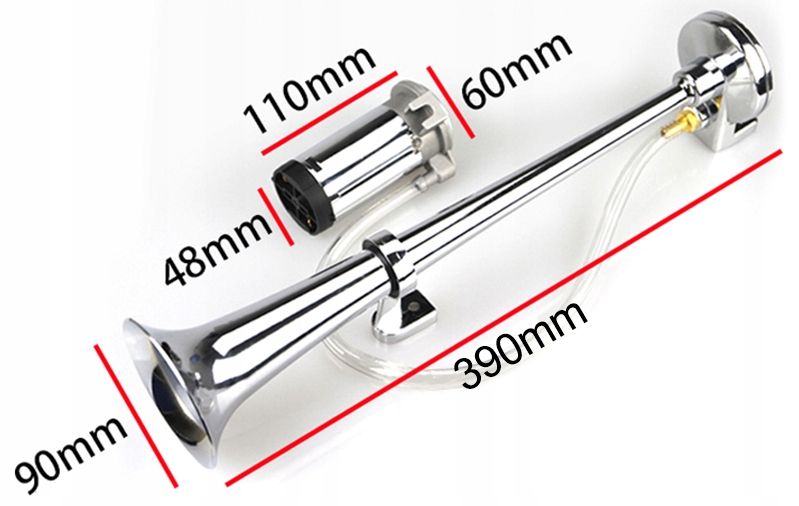 KLAKSON CHROM POJEDYNCZY Z KOMPRESOREM 12V zdjęcie 6