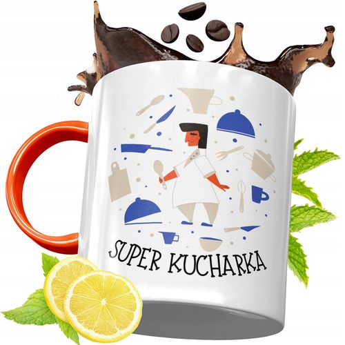 Kubek Pomarańczowy Dla Kucharza Idealny Prezent Z Nadrukiem Ze Zdjęciem na Arena.pl