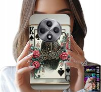 ETUI DO OPPO RENO12 F / 12FS 5G - KARTA KRÓL KRÓLOWA POKER KARTY + SZKŁO