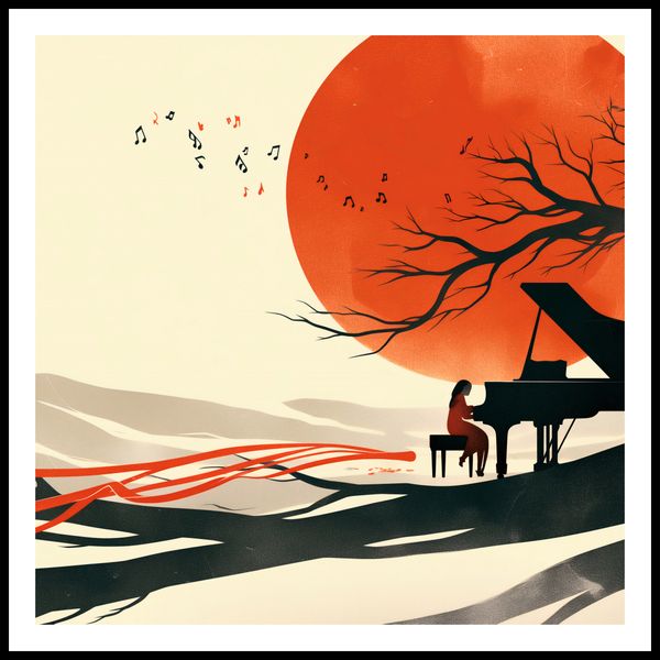 Plakat 100x100cm Pianistka zdjęcie 3