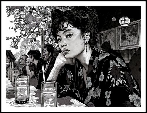 Plakat 100x75cm Czarne Kimono na Arena.pl