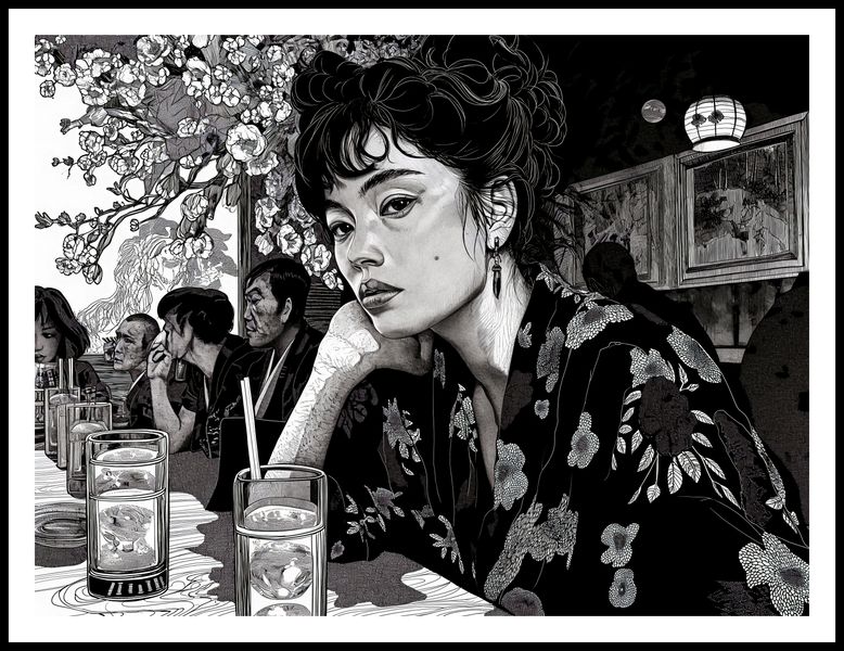 Plakat 100x75cm Czarne Kimono zdjęcie 3