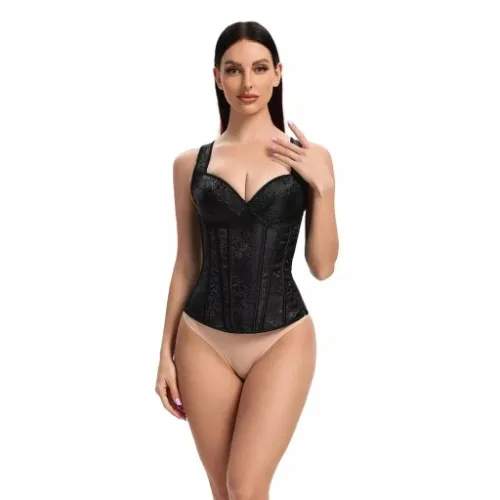 Elegancki gorset wyszczuplający modelujący gotycki zamek stringi 59k na Arena.pl