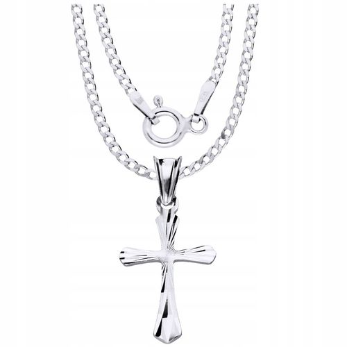 Srebrny Łańcuszek 925 Krzyżyk Komunia Chrzest Bierzmowanie Grawer na Arena.pl