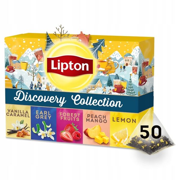 Herbata czarna Lipton Discovery Collection Variety Pack 50 piramidek zdjęcie 1