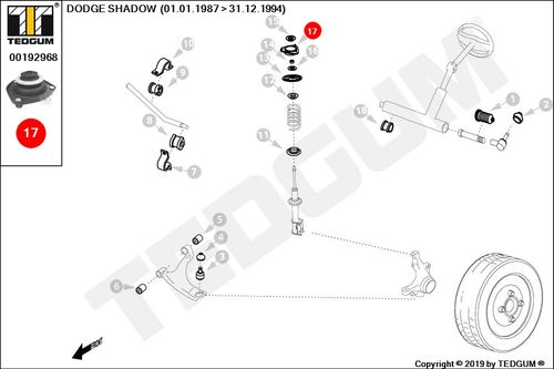 DODGE SHADOW MOCOW AMORT PRZEDNIEGO GÓRNE 85-89 na Arena.pl