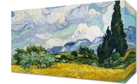 Obraz 30x20cm Wheat Field with Cypresses, Van Gogh Vintage