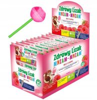 Zdrowe Lizaki dla Dzieci Mniam-Mniam Malinowe z Witaminami 40 Sztuk