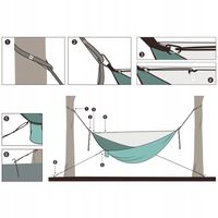 HAMAK TURYSTYCZNY SURVIVALOWY HAMAK Z MOSKITIERĄ PODRÓŻNY NA BIWAK ZIELONY