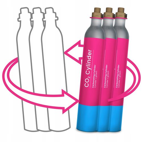 3x WYMIANA RÓŻOWEJ BUTLI SODA QC DO SATURATORA TERRA NABICIE NAPEŁNIENIE na Arena.pl