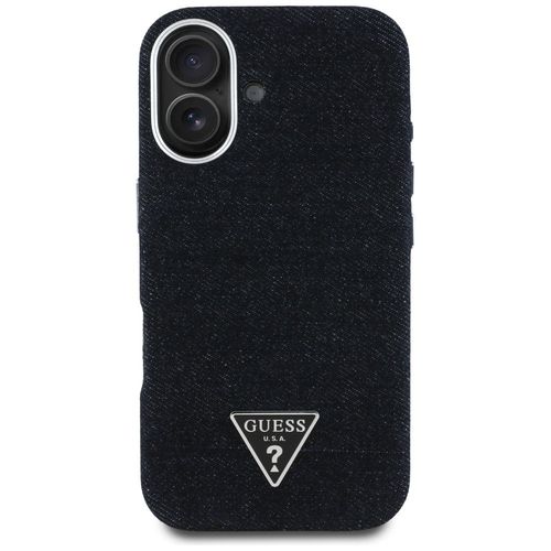 Etui Guess Denim Triangle Logo MagSafe do iPhone 16 czarny na Arena.pl
