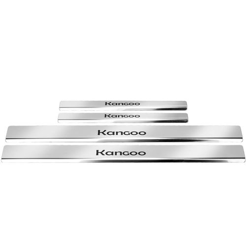 Listwa progowa RENAULT KANGOO MK2 Stal nierdzewna 304 połysk z czarnymi lit na Arena.pl