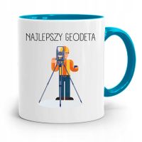 Kubek Błękitny Dla Geodety Najlepszy Geodeta Z Nadrukiem Ze Zdjęciem