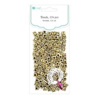 KORALIKI, 124 SZT. - LITERKI ZŁOTE 7331