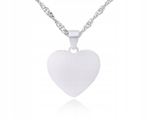 Łańcuszek srebrny z sercem + grawer 925 naszyjnik damski serduszko na Arena.pl